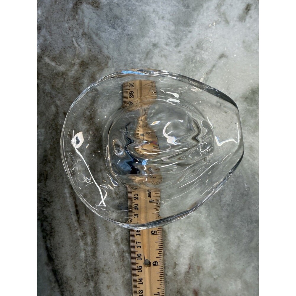 Vintage Signed Ralph Lauren Lead Crystal Glass Cowboy Hat Decorative Paperweight - Picture 8 of 9